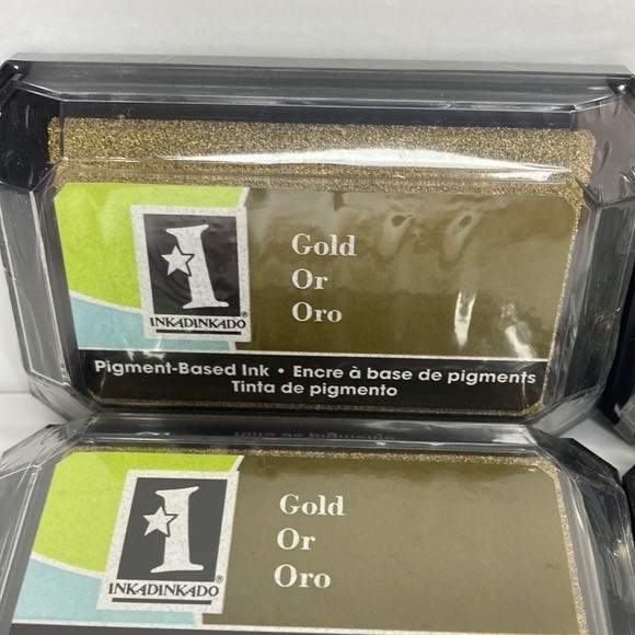 Inkadinkado Pigment Based Ink Stamp Pad Silver Gold 2 Each Crafts - Picture 2 of 13